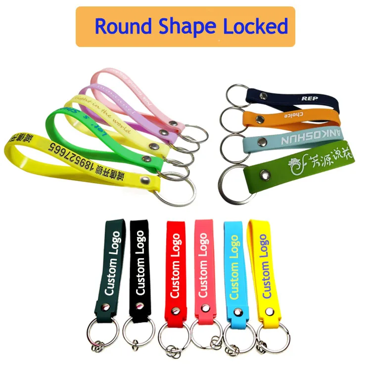 Fashion Personalized Silicone Bracelet Keychain Key Holder With Any