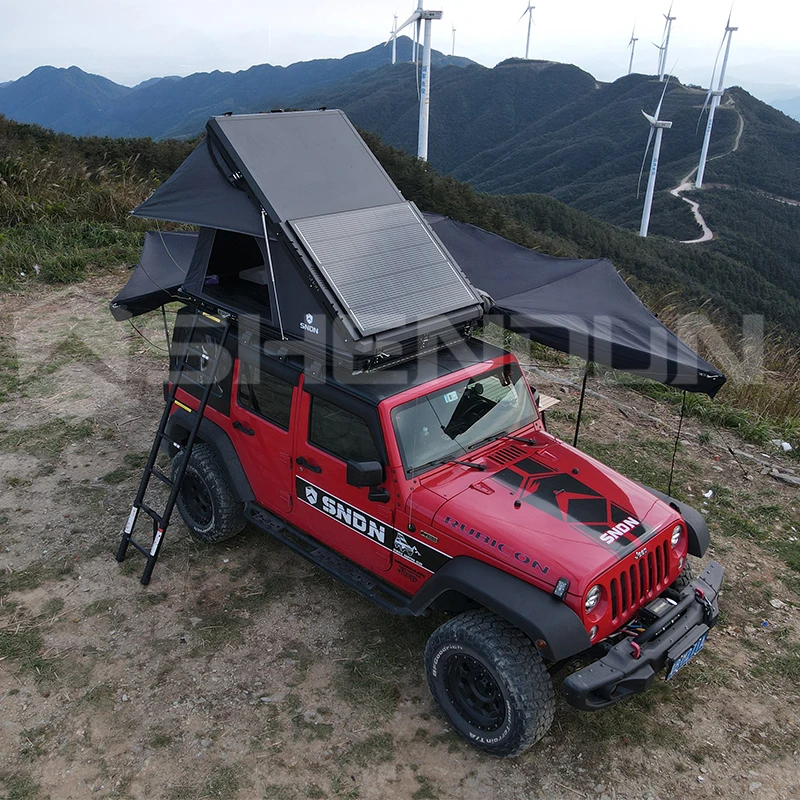 Lightweight Rooftop Tent Black 4 5 Person Hardshell Roof Top Tent Light for Camping Cars Rooftop Tents for Sale
