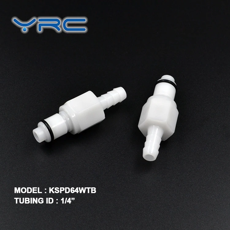 YRC 1/4"NPT Double O-ring Threaded CPC Smooth Surface Quick Connector Male Insert Plastic Disconnect Pipe Thread Coupling Vacuum
