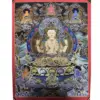 Avalokiteshvara a quattro braccia - stile nero e argento