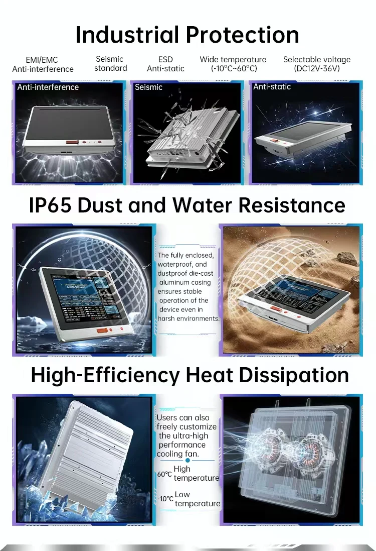 17 Inch Touch Panel PC Industrial All in One Computer with Intel N100 VESA Mount for Automation