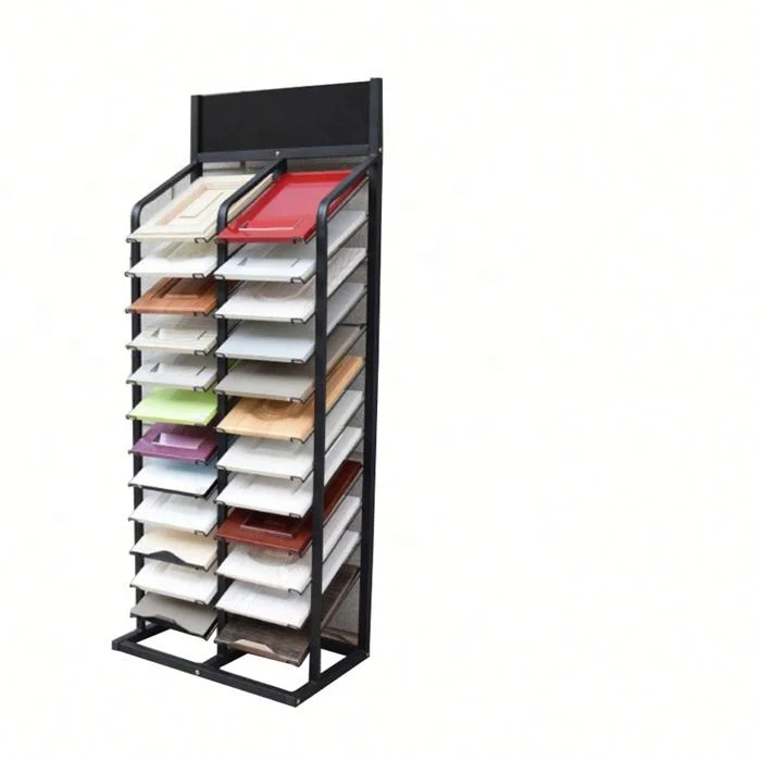 Ceramic Tile Display Stand Adjustable Metal Wood Display for Ceramic Wood Tiles Sleek and Functional