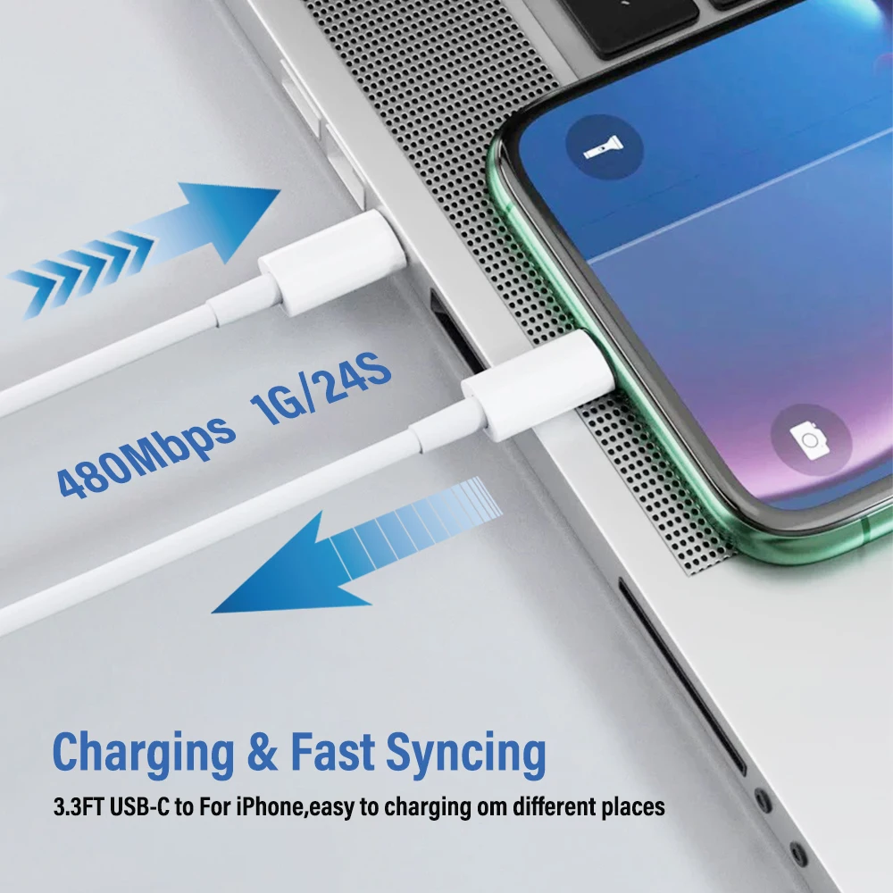 1 2m Usb C Eu Us Pd 20w Type C To Lighting Charging Data Cable Adapter