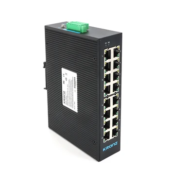 KRONZ Industrial Ethernet Switch 16 Port DIN-rail Mounting 10/100M Bit/s Unmanaged Industrial Network Switches