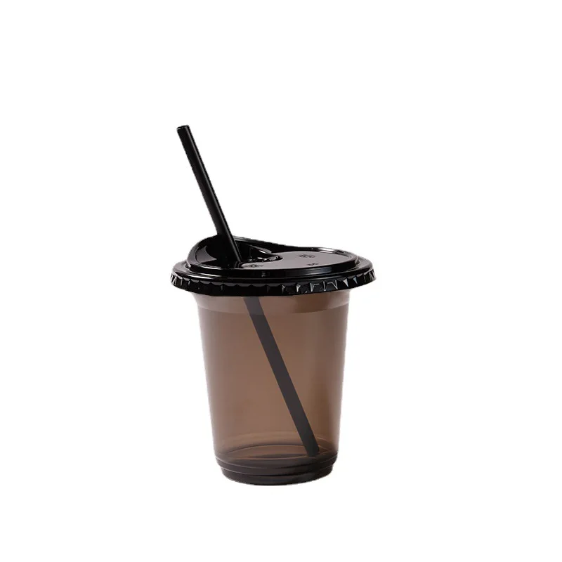 Disposable black coffee cup thickened 90 98 caliber Boba cup wholesale Custom cold drink cup