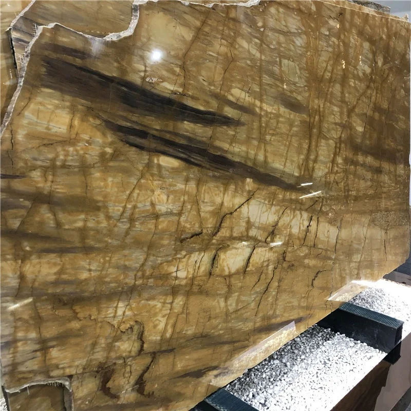 Carreaux italiens de décoration intérieure pour murs et sols – Style luxueux avec plaque de marbre doré