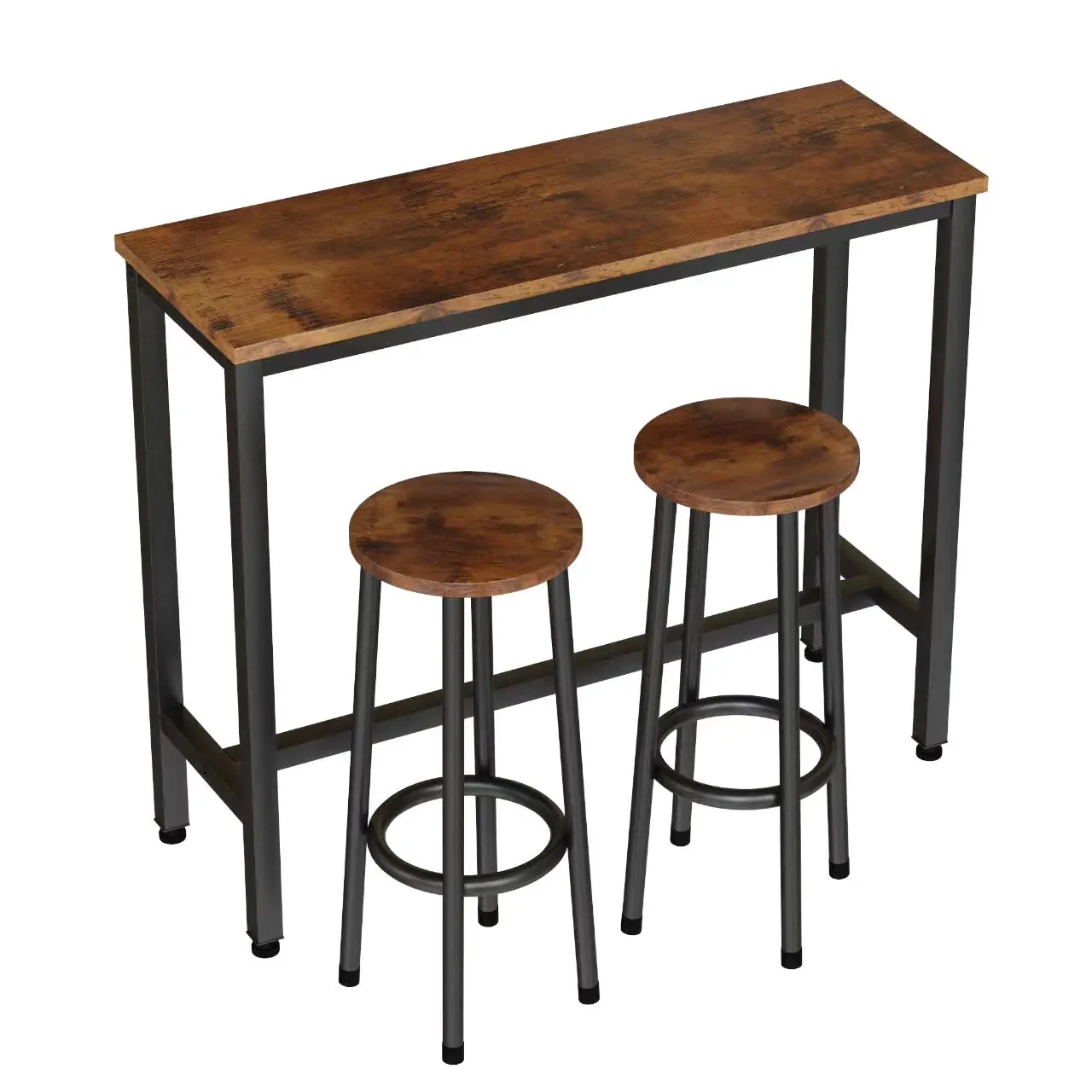 2023 Vintage Chocolate Color Rectangular All Wooden Tall Table Set 1