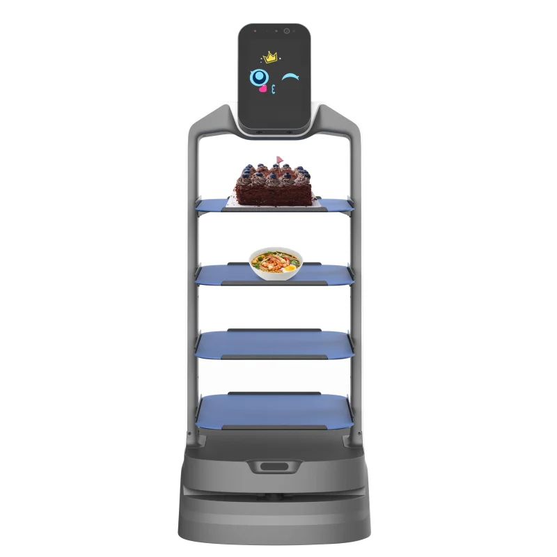 AI Intelligent Human Interactive Food Delivery Service Robots Mall Supermarket in Restaurant Parts Delivery Robot