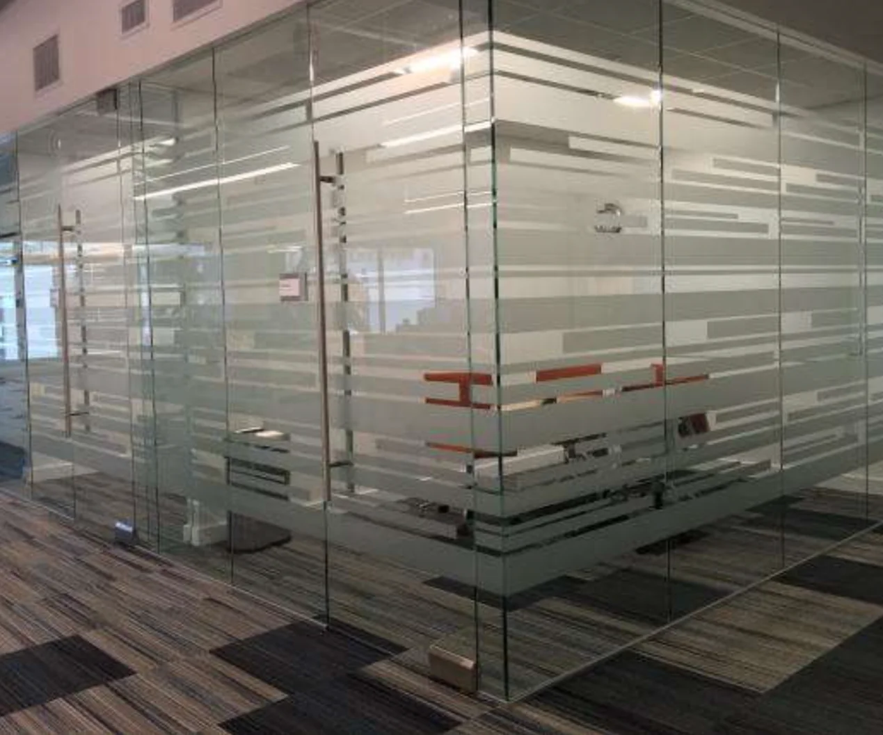 Professional Decorative PVC & PET Window Glass Gradient Frosted Film Self-Adhesive Office Building Decorative Films
