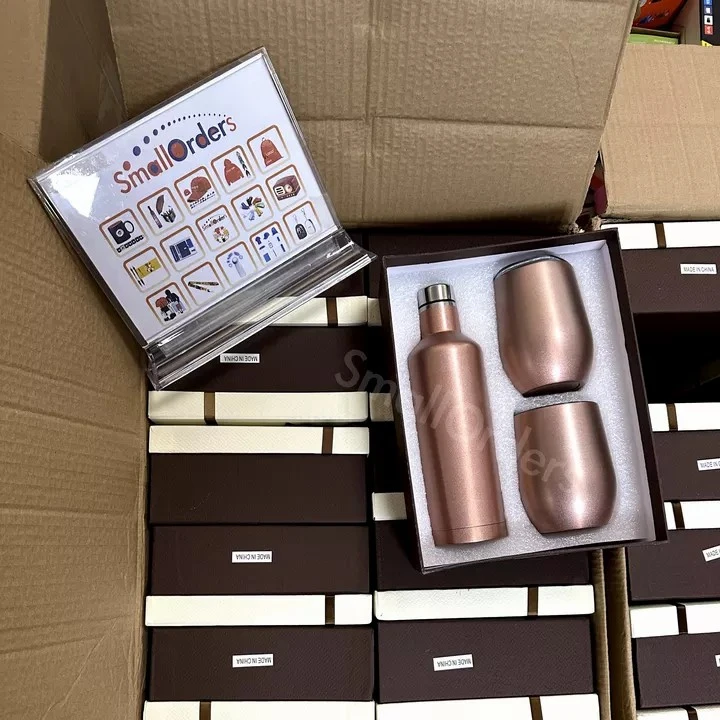 High quality wine cup gift set festival gift customize logo tumbler wholesale tea coffee cups stainless steel wine tumbler set