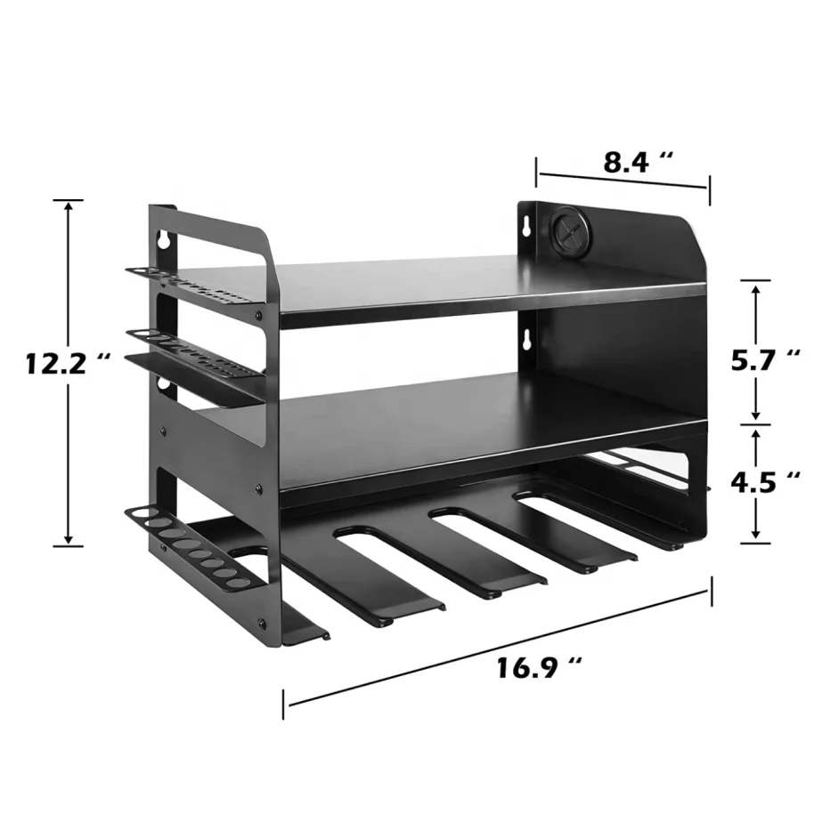 Metal Power Tool Rack, Heavy Duty Storage Shelf, Tool Organization, Garage  Storage 