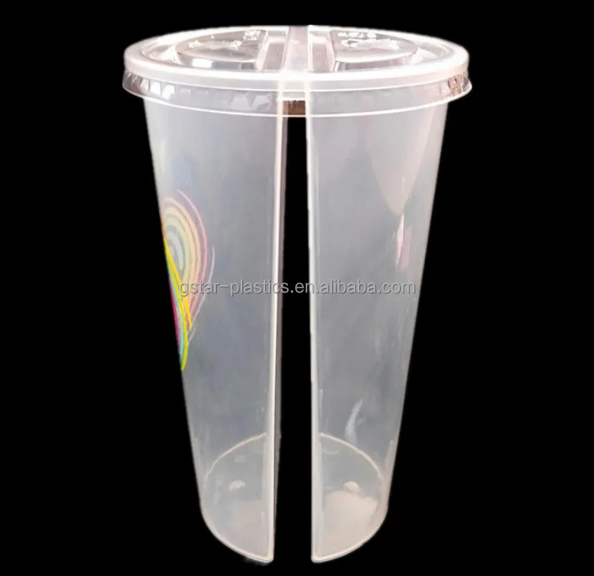 5pcs 22 Oz Heart Shaped Clear Plastic Drinking Cups With Lids Double Enjoy Bubble  Tea Cups Smoothie Cups Coffee Cups Twin Cups Split Cups Bpa Free  Polypropylene Pp Cups