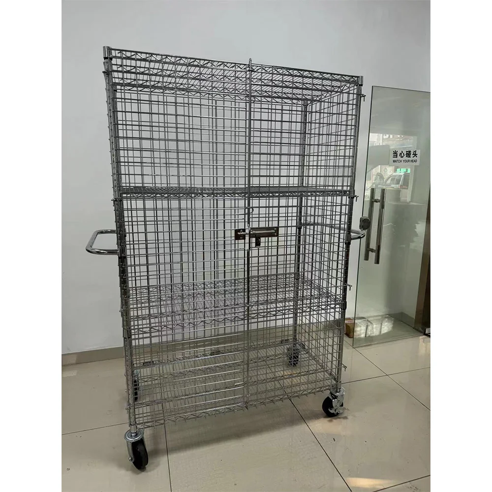 Wholesale Foldable Lockable Wire Mesh Transport Metal Storage Wire Mesh Pallet Cage