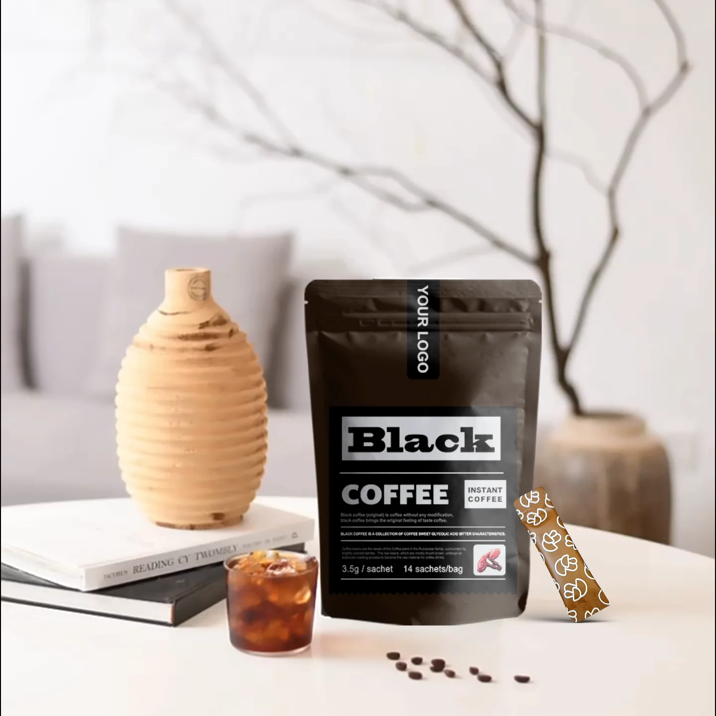 Amulyn Private Label Ganoderma Coffee Reishi Mushroom Instant Black