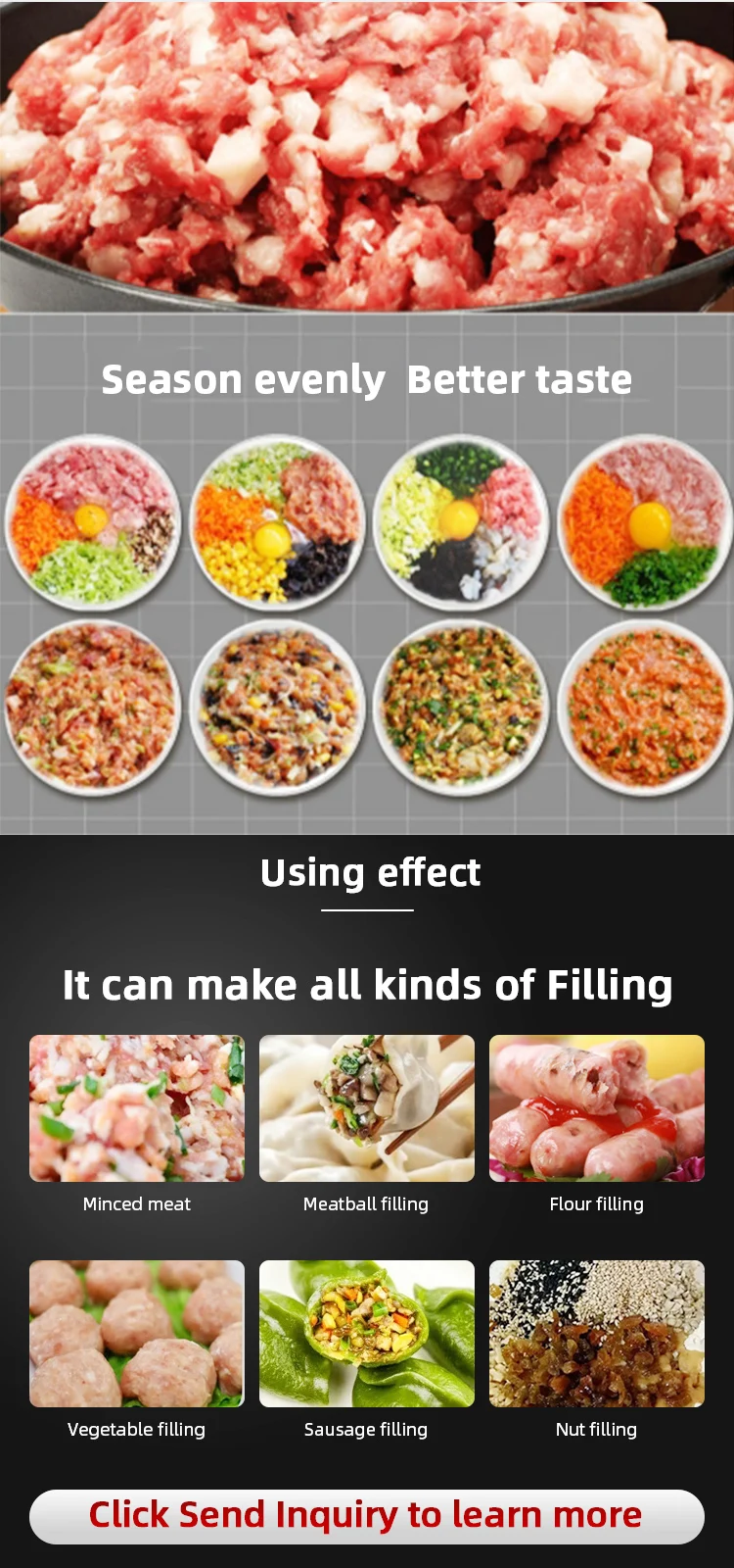product electric stainless steel mixer for sausage multifunctional meat fillings stuffing mixer machine-3