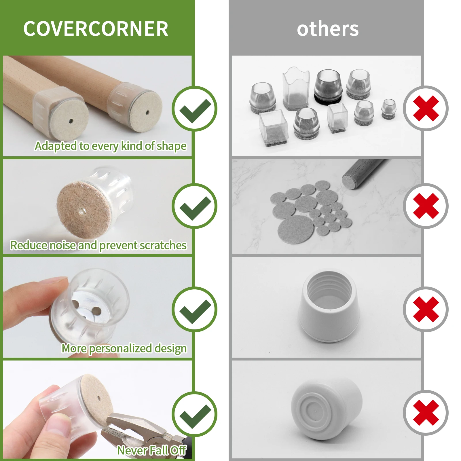 thumbnail interactive-video image 1 of Round Chair Leg Caps,PVC Furniture Feet Covers,TTZEZE Transparent Round Floor Protectors,Clear Table Feet Covers Preventing Plastic Chair Leg Covers Scratches And Noise 35mm/1.38'', 12 1 of 12