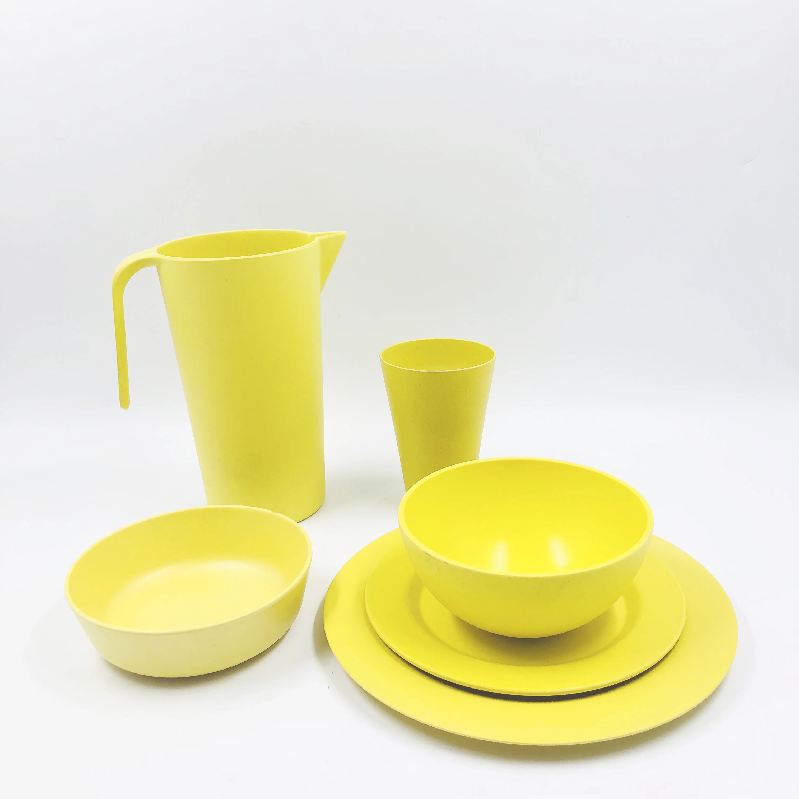 Colorful dinnerware sets bamboo eco friendly customized complete bamboo pure dinnerware