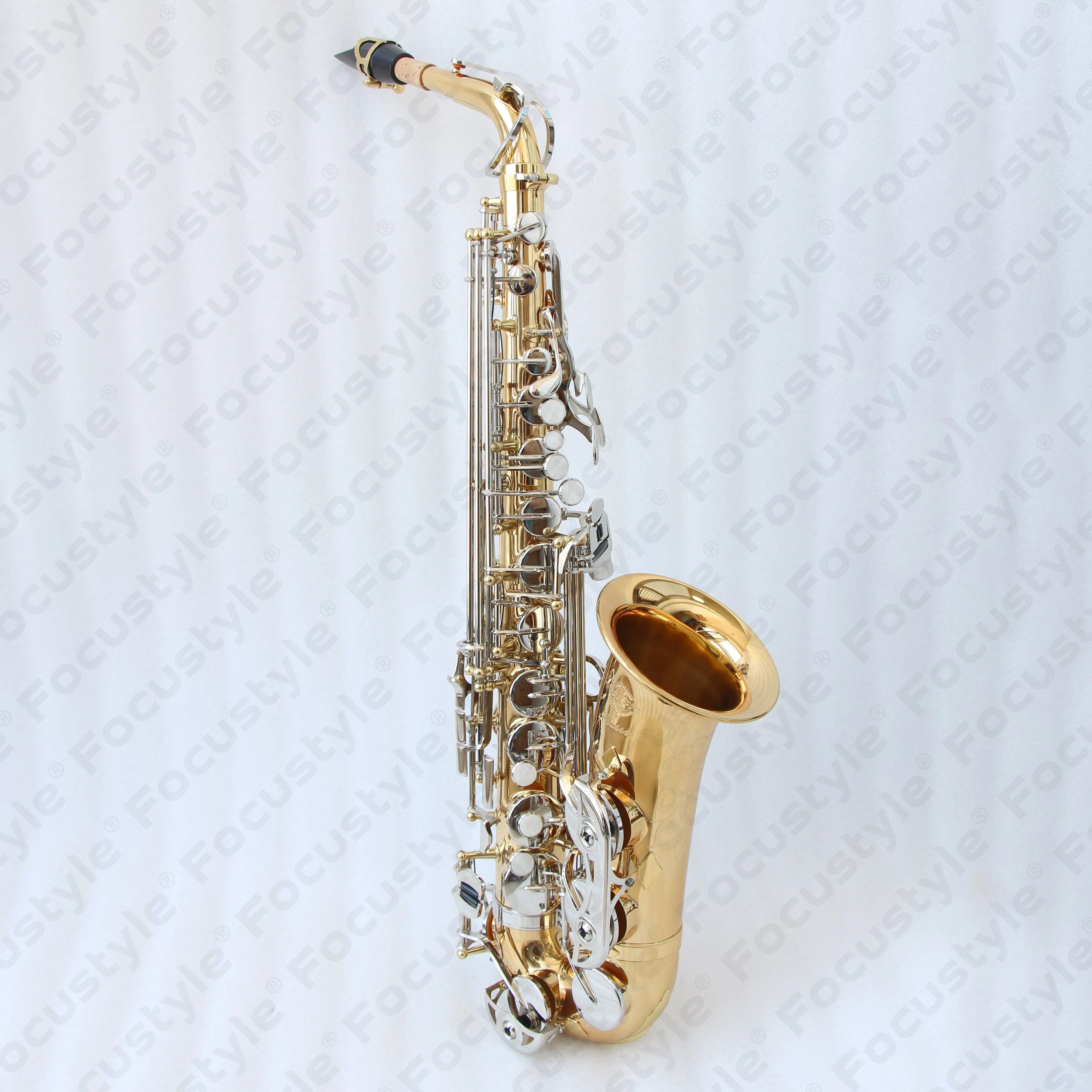 High class woodwind instruments saxophone alto professional gold 
