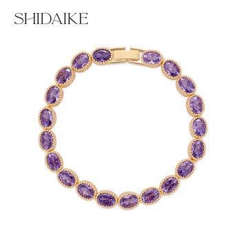 Han Han Jewelry Women's 18K Gold Plated Fashion Bracelet Wholesale High Quality Hot Design Ice Out Color Zircon Brass Jewelry