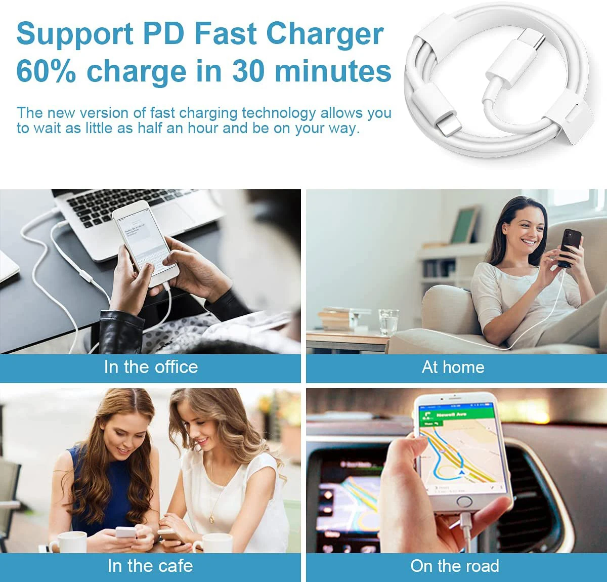 Оптовая продажа с завода, оригинальное Сетевое зарядное устройство USB C 20 Вт PD для мобильных телефонов, мини дорожное зарядное устройство, набор быстрой зарядки