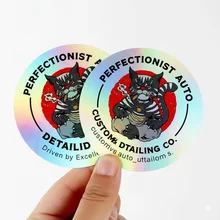 OEM Custom Die Cut Sticker Printable Inkjet Waterproof Pet Vinyl Sticker Packing Label Self Adhesive Die Cut Holographic Sticker