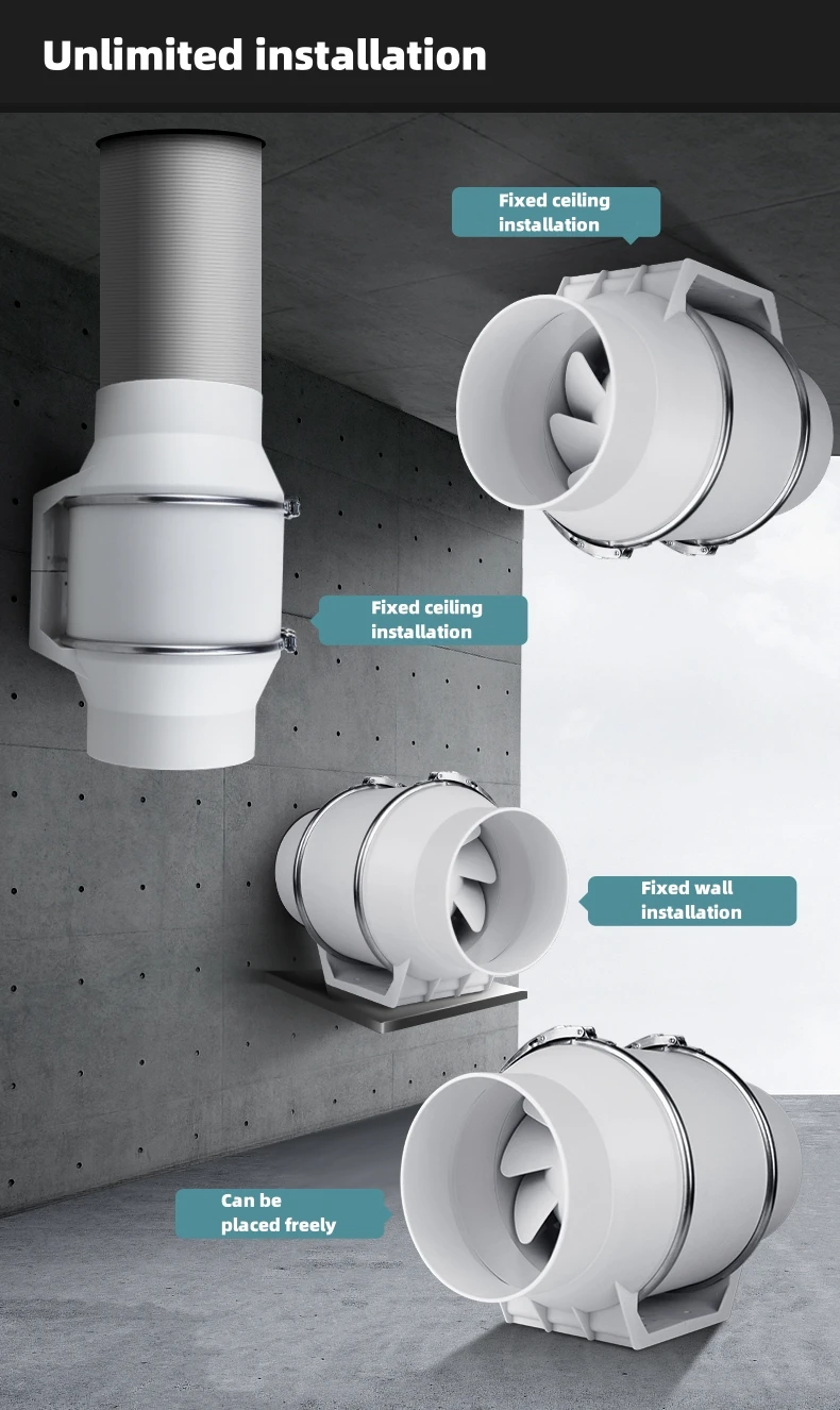 Inline Duct Fan, 220V, 120mm, Plastic - detail 14