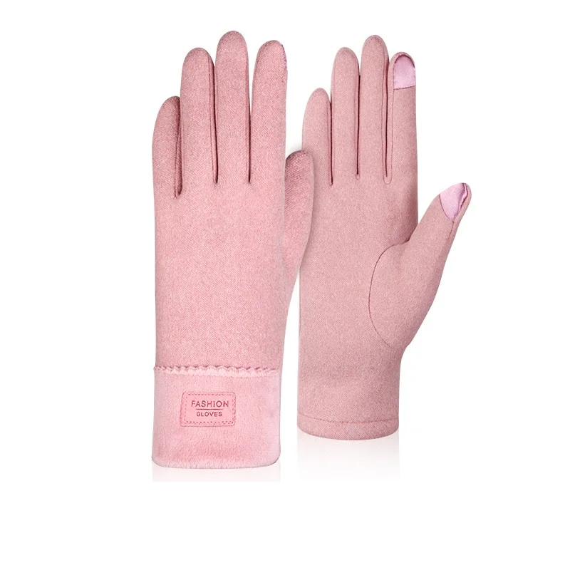Женские зимние модные мягкие плюшевые перчатки для езды на велосипеде