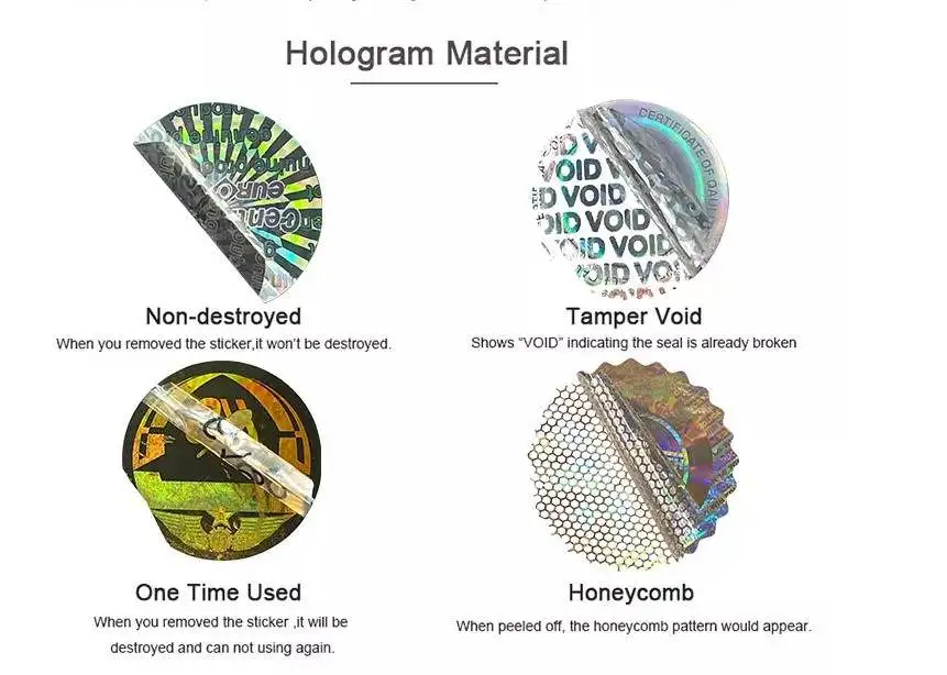 Eco-friendly Custom Recyclable Laser Hologram Digital Label Holographic Packaging Label Anti-counterfeiting Sticker Manufacturer
