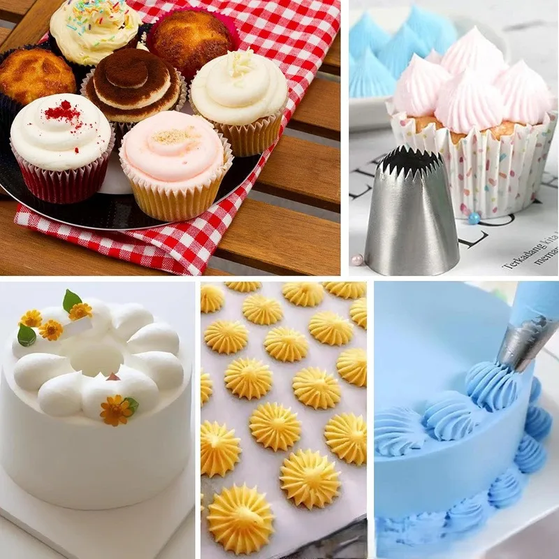 Cake Decorating Icing Piping Tip with Square Round Pastry Tips for