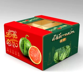 Watermelon corrugated box customized fruit express delivery box customized thick material can print logo