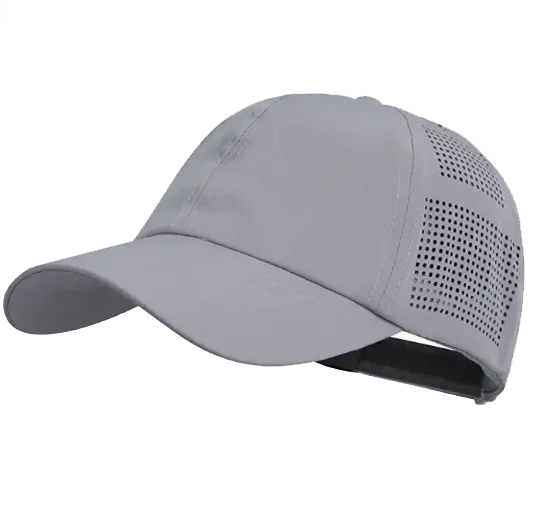 Custom Logo Quick Dry Running Cap Laser Cut Holes Baseball Cap Mesh Nylon Baseball Cap