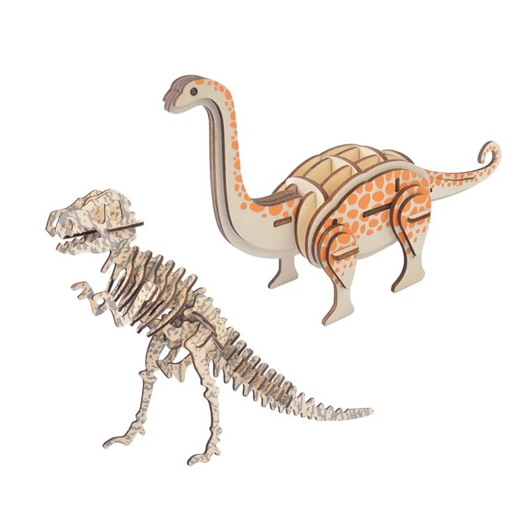 Quebra Cabeça De Madeira-Irregular 3D Animal Leão Dinossauro