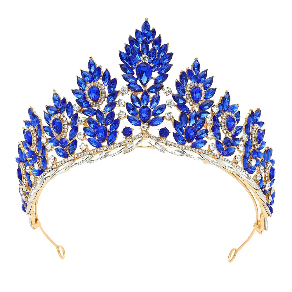 New Bridal Crown Beauty Pageant Crown Baroque Crystal Rhinestone Alloy ...