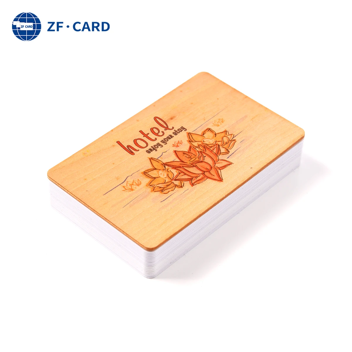 Smart RFID Wooden Card (R) 215 Chip Waterproof 13.56MHz PVC PET Plastic Materials NFC Communication Interface Hotel Use CR80