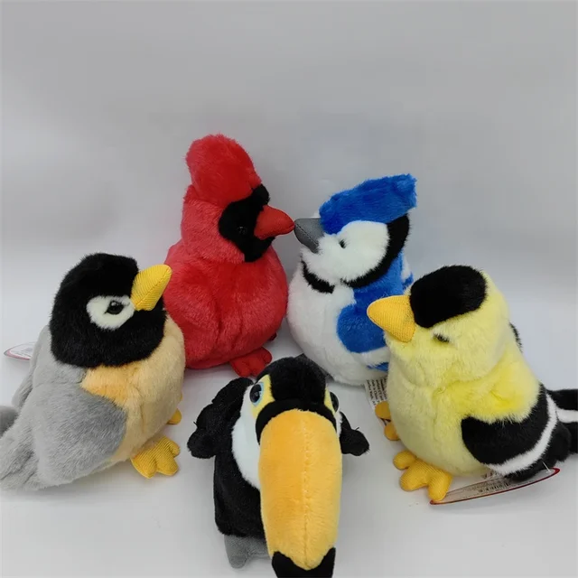 High quality  parrot stuffed animal red parrot doll simulates bird plush Toys Custom Logo Toys