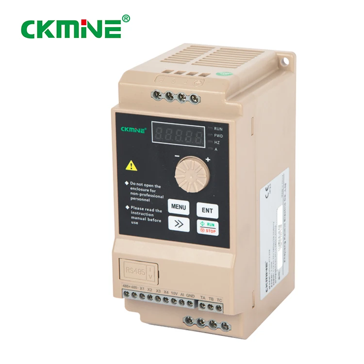 CKMINE 0.75kw Knob Variable Frequency Drive 380V 3 Phase AC VFD Inverter for General Purpose 1hp Motor Control