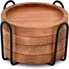 acacia wood coaster