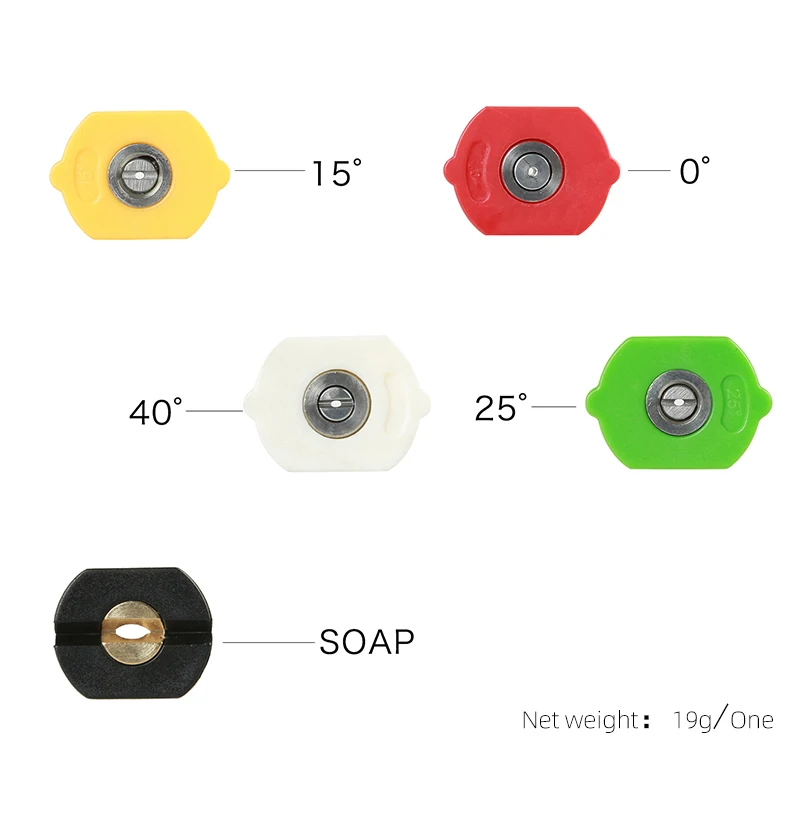 SPS Quick Connect 7 Rotation Angles Pivoting Coupler Pressure Washer Accessories With 5 Color Nozzles