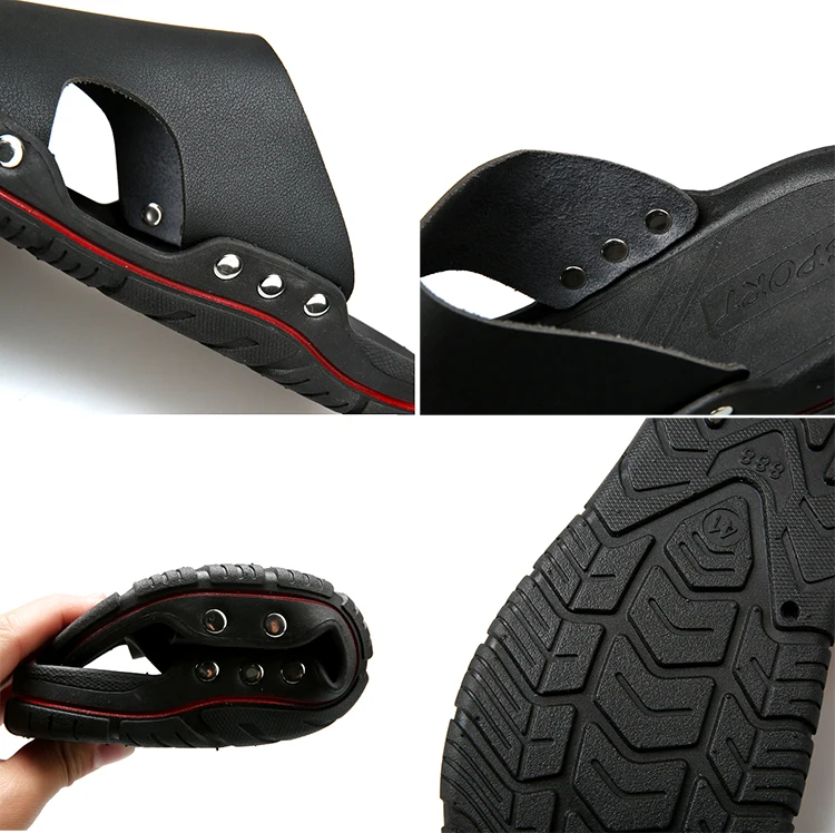 
 Летние модные мужские кожаные сандалии с ПВХ Подошвой, сандалии, обувь на заказ, уличные пляжные тапочки для мужчин  