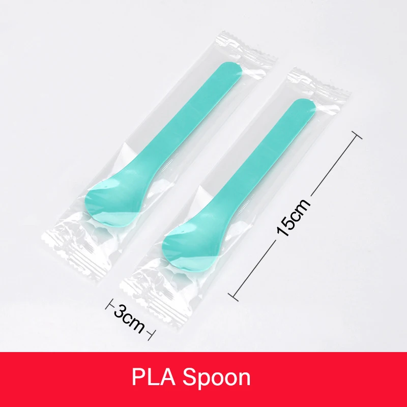 Disposable ice cream spoon ,long handle yogurt spoon ,thickened corn starch spoon supplier