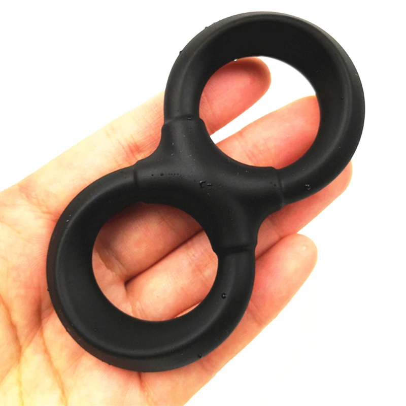 Liquid Silicone Cock and Ball Ring Delay Ejaculation Reusable Stretcher Black Liquid Silicone Cock Ring of Men with Cock Ring