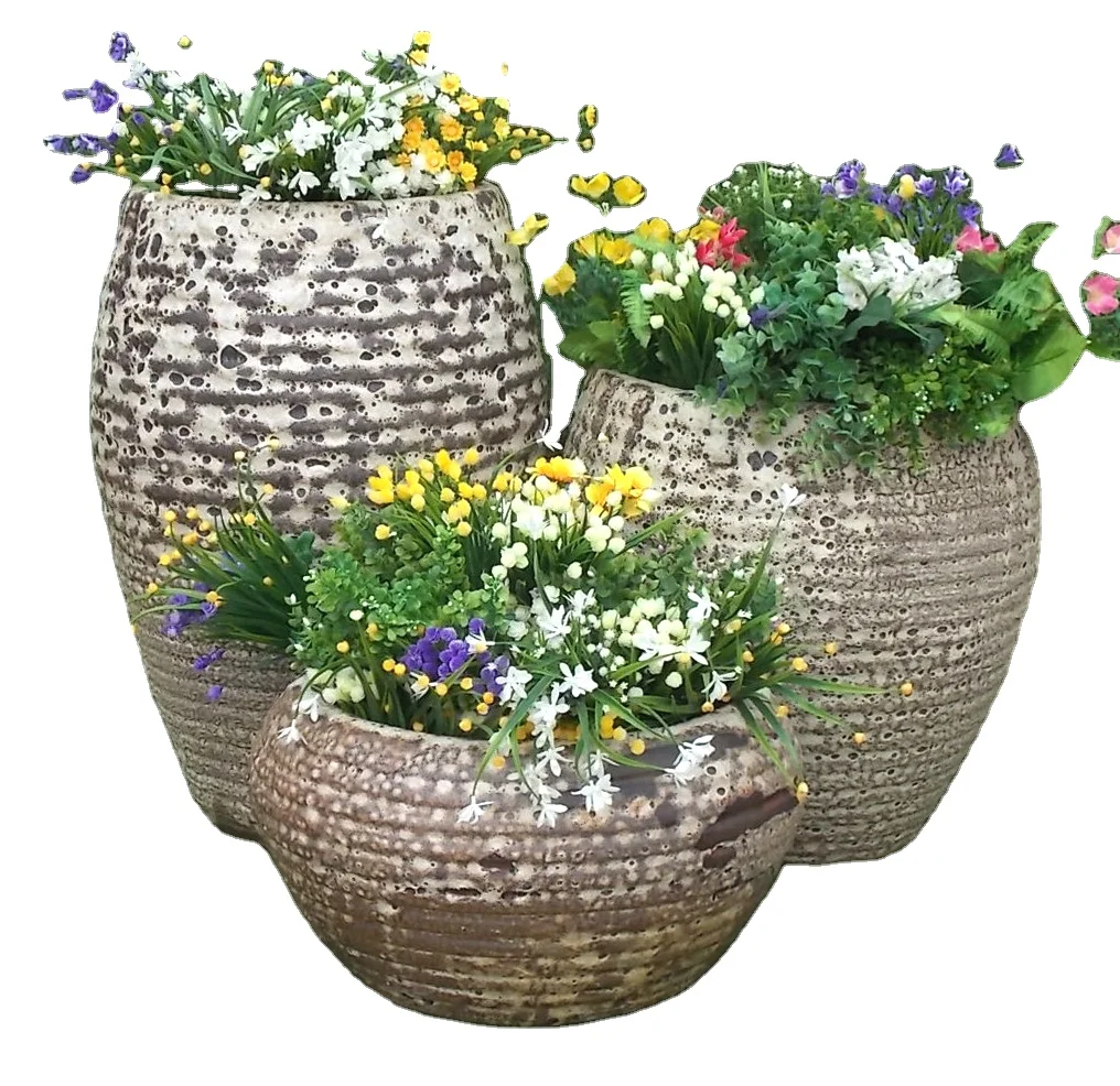Wholesale Ceramic Flower Pots and Planters Outdoor Glazed Pottery European Design for Indoor and Outdoor for Restaurants