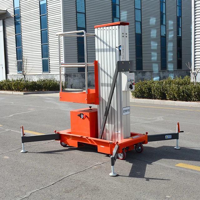 2024 New Brand 130kg Electric Telescopic Man Platform 10 Meter Single Column Aerial Working Aluminum Alloy Lift-122089