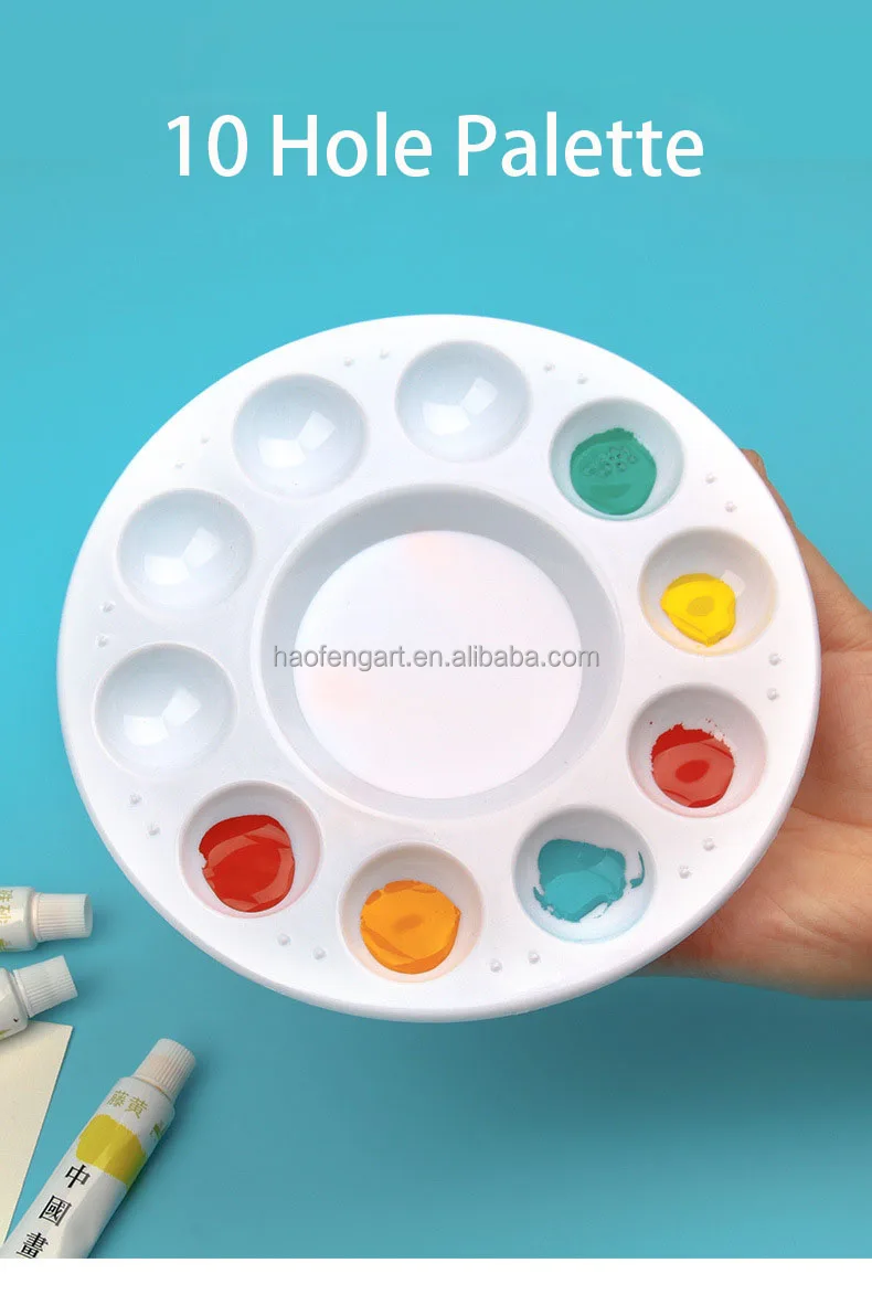 Paint Palette Tray Round Plastic Watercolor Mixing Art Craft Palette Kid  NEW