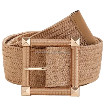 Michael Kors Elastic Belt - Fashion Straw Woven Waist Band display picture 3
