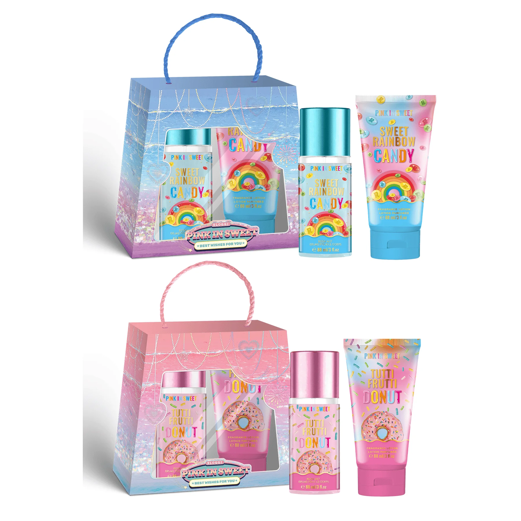 Wholesale 88ml Body Mist & Body Lotion Set - Fruity Sweet Macaron