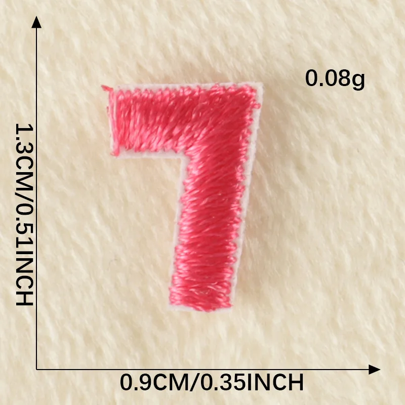In Stock Small Size Colorful 3d Embroidery Patch Iron on Number Letter Patches