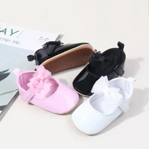 Newborn Infant Shoes Mesh Bow Decorated Soft TPR Soles Anti-slip Outdoor Baby New Design Princess Girl Shoes for 0-15 Months