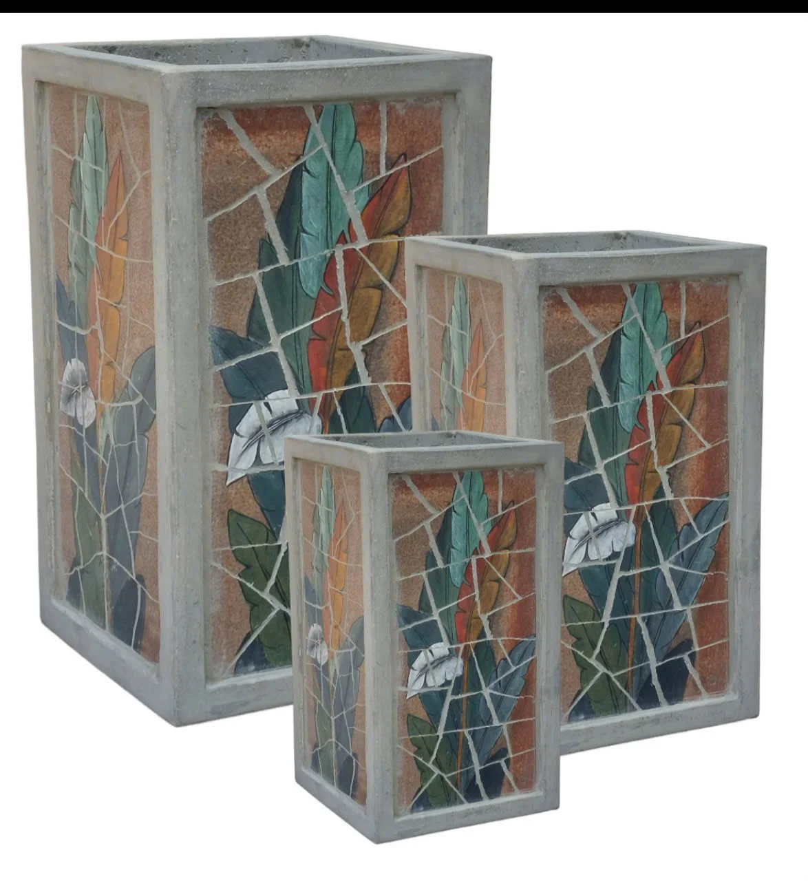 New Design Bulk Mosaic Handcraft Flowerpot Cement Flower Pot Custom Flower Pots & Planters Large Pot for Outdoors