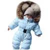 Blue newborn baby down coat winter jacket